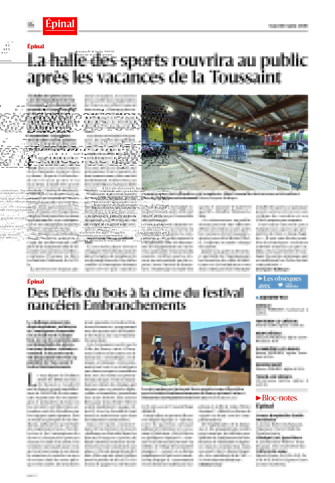 Article Vosges Matin